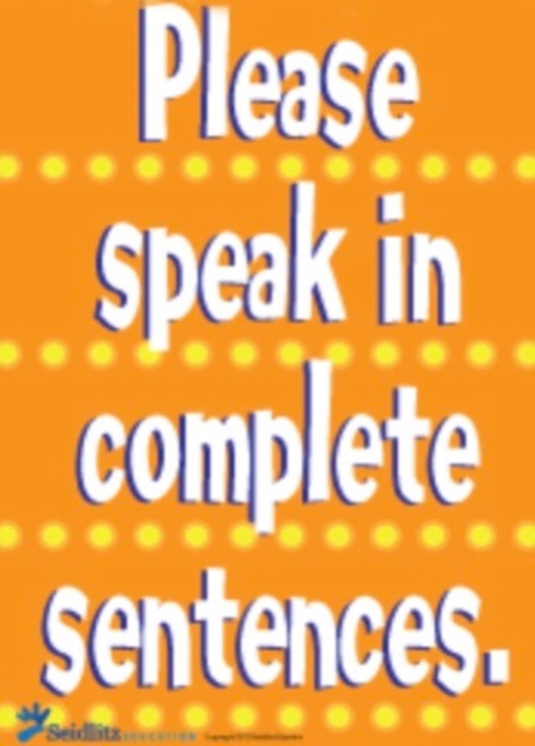 Poster: Complete Sentences/ENGLISH (pack of 20)