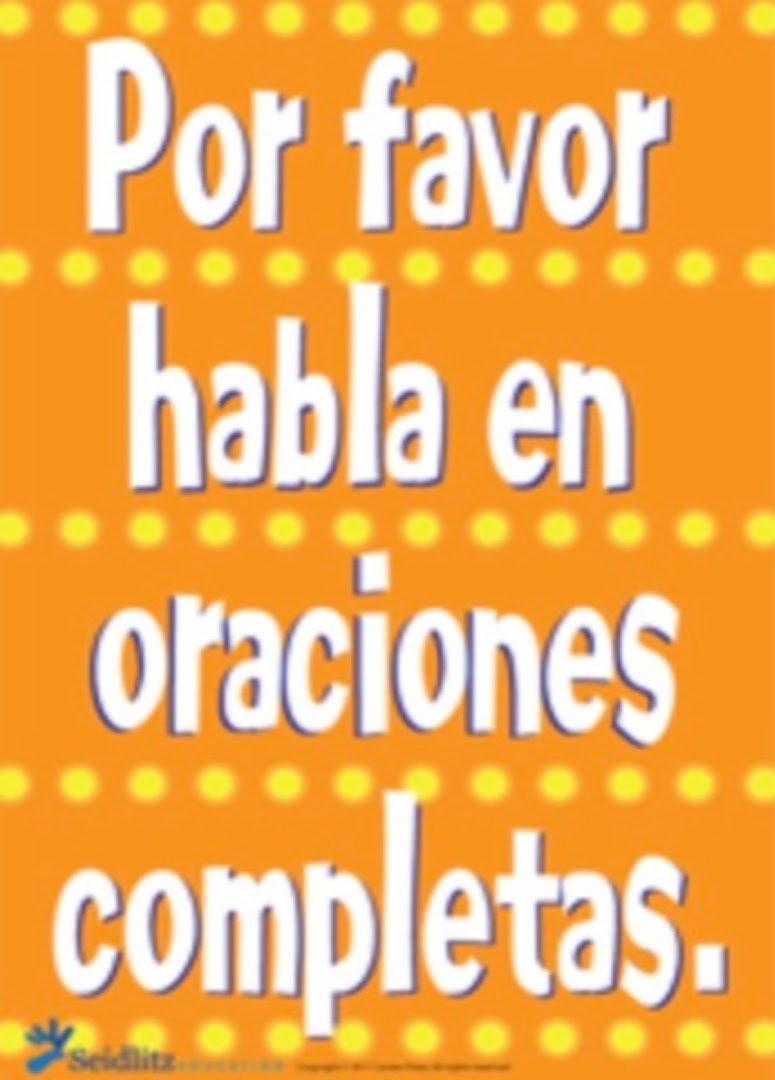Poster: Complete Sentences/SPANISH (pack of 20)
