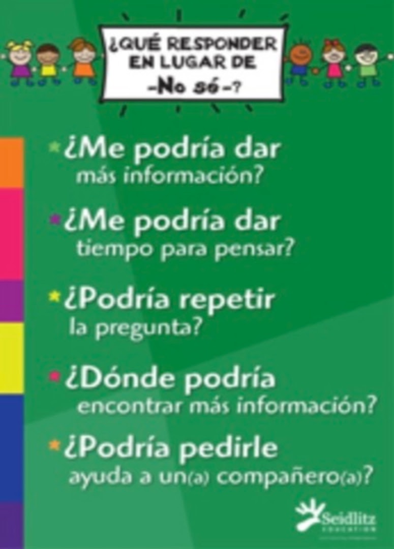Poster: Instead of I Don't Know, Elementary/SPANISH (pack of 20)